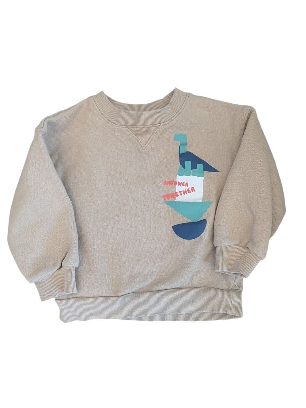 H&M Kids Beige Sweater with Dinosaur Print